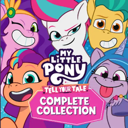 Size: 369x368 | Tagged: safe, imported from derpibooru, screencap, hitch trailblazer, izzy moonbow, pipp petals, sunny starscout, zipp storm, earth pony, pegasus, pony, unicorn, g5, horn, looking at you, mane five, my little pony: tell your tale, official, one eye closed, song in the description, spotify, wink, winking at you