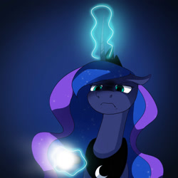 Size: 2000x2000 | Tagged: safe, artist:anticular, imported from twibooru, part of a set, flash sentry, princess luna, twilight sparkle, alicorn, abstract background, angry, digital art, female, flashlight, image, magic, magic aura, male, needs more jpeg, shipping, solo, solo female, straight