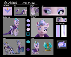 Size: 5048x4053 | Tagged: safe, imported from derpibooru, queen haven, pegasus, pony, .psd available, concept art, crystal, female, g5, mare, my little pony: a new generation, official, pegasus crystal, reference sheet, solo