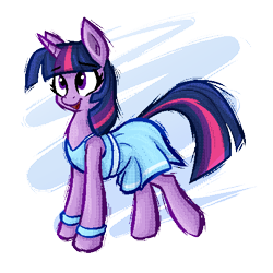 Size: 500x500 | Tagged: safe, artist:daze, imported from derpibooru, twilight sparkle, pony, unicorn, clothes, dress, female, horn, mare, pixel-crisp art, simple background, smiling, solo, transparent background