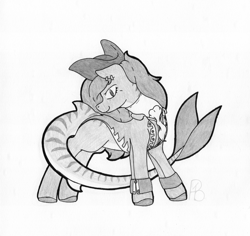 Size: 2237x2111 | Tagged: safe, artist:parallel black, imported from derpibooru, part of a set, oc, oc:stitches, original species, shark, shark pony, clothes, commission, ear piercing, female, hat, looking at you, mare, piercing, sailor uniform, simple background, slit pupils, solo, uniform, white background