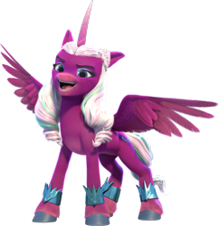 Size: 2839x2927 | Tagged: safe, imported from derpibooru, opaline arcana, alicorn, pony, female, g5, g5 brand assets, horn, mare, my little pony: make your mark, official, simple background, solo, spread wings, transparent background, unshorn fetlocks, wings