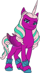 Size: 2477x4448 | Tagged: safe, imported from derpibooru, opaline arcana, alicorn, pony, .ai available, .svg available, female, folded wings, g5, g5 brand assets, horn, mare, my little pony: make your mark, official, simple background, solo, svg, transparent background, unshorn fetlocks, vector, wings