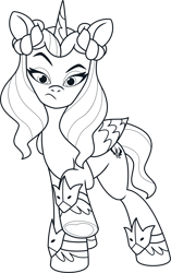 Size: 2613x4170 | Tagged: safe, imported from derpibooru, opaline arcana, alicorn, pony, .ai available, .svg available, female, g5, g5 brand assets, lineart, mare, my little pony: tell your tale, official, simple background, solo, svg, transparent background, vector