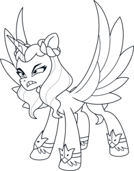 Size: 3758x4798 | Tagged: safe, imported from derpibooru, opaline arcana, alicorn, pony, .ai available, .svg available, female, g5, g5 brand assets, lineart, mare, my little pony: tell your tale, official, simple background, solo, svg, transparent background, vector