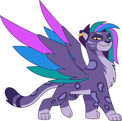 Size: 5869x5792 | Tagged: safe, imported from derpibooru, big cat, leopard, snow leopard, .ai available, .svg available, allura, female, g5, my little pony: tell your tale, official, simple background, solo, spread wings, svg, transparent background, vector, wings