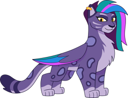 Size: 5900x4506 | Tagged: safe, imported from derpibooru, big cat, leopard, snow leopard, .ai available, .svg available, allura, female, folded wings, g5, my little pony: tell your tale, official, simple background, solo, svg, transparent background, vector, wings