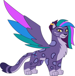 Size: 5900x6042 | Tagged: safe, imported from derpibooru, big cat, leopard, snow leopard, .ai available, .svg available, allura, female, g5, my little pony: tell your tale, official, simple background, solo, spread wings, svg, transparent background, vector, wings