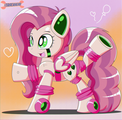 Size: 2500x2455 | Tagged: safe, artist:trackheadtherobopony, imported from derpibooru, oc, oc:lullapie, pony, robot, robot pony, roboticization, solo