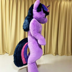 Size: 2000x2000 | Tagged: safe, artist:letongok, imported from derpibooru, twilight sparkle, unicorn, curtains, fursuit, inflatable suit, irl, photo, ponysuit, side view, solo, unicorn twilight