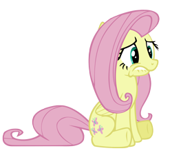 Size: 2254x2000 | Tagged: safe, artist:ns4j19y, imported from derpibooru, fluttershy, pegasus, pony, stare master, 2011, absurd resolution, female, folded wings, lip bite, mare, my little pony, nervous, simple background, sitting, solo, tail, transparent background, vector, wings