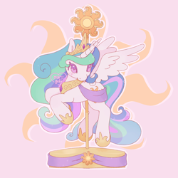 Size: 2048x2048 | Tagged: safe, artist:mariiyetti, imported from derpibooru, princess celestia, alicorn, pony, cute, female, heart, heart eyes, mare, solo, wingding eyes