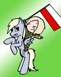 Size: 750x954 | Tagged: safe, artist:starrlight-drama, imported from derpibooru, derpy hooves, human, duo, flag, hetalia, poland