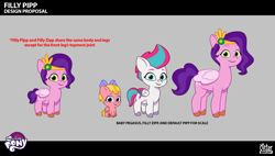 Size: 2360x1344 | Tagged: safe, imported from derpibooru, pipp petals, zipp storm, pegasus, pony, .psd available, behind the scenes, colored wings, concept art, diadem, female, filly, filly pipp petals, filly zipp storm, foal, folded wings, g5, jewelry, mare, multicolored wings, my little pony: tell your tale, official, regalia, royal sisters (g5), siblings, sisters, smiling, solo focus, unshorn fetlocks, wings, younger