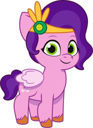 Size: 1684x2302 | Tagged: safe, imported from derpibooru, pipp petals, pegasus, pony, .ai available, .svg available, diadem, female, filly, filly pipp petals, foal, folded wings, g5, jewelry, my little pony: tell your tale, official, regalia, simple background, smiling, solo, svg, transparent background, unshorn fetlocks, vector, wings, younger