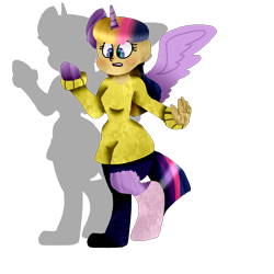 Size: 2834x2833 | Tagged: safe, artist:toffee-the-dingo, imported from derpibooru, twilight sparkle, alicorn, human, pony, clothes, eye color change, female, high res, human to pony, simple background, solo, standing, torn clothes, transformation, transparent background, twilight sparkle (alicorn)