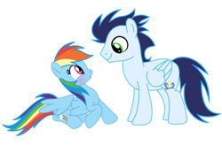 Size: 1280x840 | Tagged: safe, artist:soarindasher10, imported from derpibooru, rainbow dash, soarin', pegasus, pony, female, male, mare, shipping, simple background, soarindash, stallion, straight, transparent background