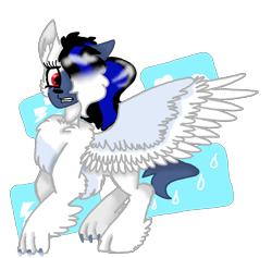 Size: 1634x1549 | Tagged: safe, artist:toffee-the-dingo, imported from derpibooru, oc, oc only, oc:labys, absol, pony, mid-transformation, pokefied, pokémon, pony to pokémon, simple background, solo, transformation, transparent background