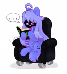 Size: 2696x2968 | Tagged: safe, artist:lamaka, imported from derpibooru, oc, oc:critic, pegasus, pony, book, chair, clothes, female, mare, no face, scarf, simple background, село