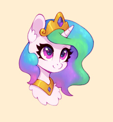 Size: 926x1000 | Tagged: safe, artist:maytee, imported from derpibooru, part of a set, princess celestia, alicorn, pony, beige background, bust, cute, cutelestia, digital art, portrait, simple background, solo