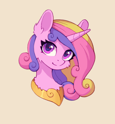 Size: 926x1000 | Tagged: safe, artist:maytee, imported from derpibooru, part of a set, princess cadance, alicorn, pony, beige background, bust, cute, cutedance, digital art, portrait, simple background, solo