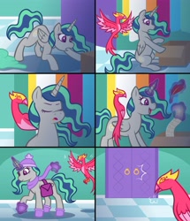 Size: 3600x4177 | Tagged: safe, artist:artisticwerks, imported from derpibooru, oc, oc:light breeze, alicorn, bird, phoenix, pony, clothes, female, hat, life's a breeze, magic, mare, offspring, parent:king sombra, parent:princess celestia, parents:celestibra, socks, winter hat