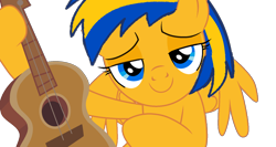 Size: 1316x698 | Tagged: safe, artist:mlpfan3991, imported from derpibooru, oc, oc only, oc:flare spark, pegasus, pony, female, guitar, musical instrument, simple background, transparent background, vector