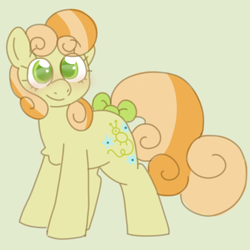 Size: 600x600 | Tagged: safe, artist:php193, imported from derpibooru, junebug, earth pony, bow, cute, female, junebetes, mare, solo, striped mane, tail, tail bow, wingding eyes