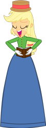 Size: 1275x3545 | Tagged: safe, artist:cartoonmasterv3, imported from derpibooru, applejack, human, equestria girls, advent calendar, caroling, christmas, christmas 2024, clothes, dress, female, gown, holiday, long dress, long skirt, simple background, skirt, solo, transparent background, victorian, victorian dress