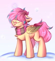 Size: 1804x2000 | Tagged: safe, artist:pozya1007, imported from derpibooru, oc, oc only, pegasus, cute, female, simple background, solo, winter