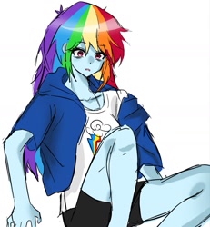 Size: 1189x1285 | Tagged: safe, artist:i870820, imported from derpibooru, rainbow dash, human, humanized, simple background, white background