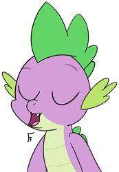 Size: 2218x3200 | Tagged: safe, artist:frownfactory, imported from derpibooru, spike, dragon, eyes closed, male, simple background, solo, transparent background