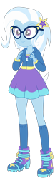 Size: 1900x6160 | Tagged: safe, artist:gmaplay, imported from derpibooru, trixie, human, equestria girls, blue socks, boots, clothes, cute, diatrixes, equestria girls specials, female, glasses, my little pony equestria girls: better together, my little pony equestria girls: forgotten friendship, shoes, simple background, skirt, socks, solo, transparent background