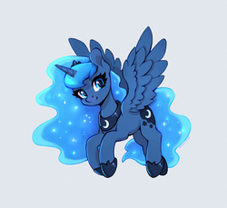 Size: 1200x1100 | Tagged: safe, artist:maytee, imported from derpibooru, princess luna, alicorn, pony, digital art, simple background, solo, spread wings, wings