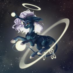 Size: 1920x1920 | Tagged: safe, artist:doekitty, imported from derpibooru, oc, oc:stellar, pony, unicorn, concave belly, female, halo, horn, mare, solo