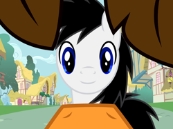 Size: 2662x1995 | Tagged: safe, artist:punkieprimeape1, imported from derpibooru, oc, oc:ej, oc:shane park, gay, male, offscreen character, ponyville, pov