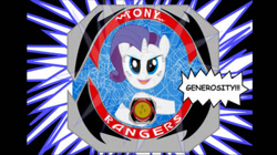 Size: 828x465 | Tagged: safe, artist:2025forever, imported from derpibooru, rarity, unicorn, female, generosity, horn, pony rangers, power rangers, solo