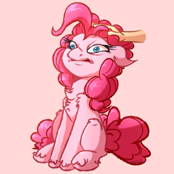 Size: 2449x2449 | Tagged: safe, artist:witchtaunter, imported from derpibooru, pinkie pie, earth pony, human, pony, bad touch, behaving like a cat, chest fluff, disembodied hand, disgusted, ech, faic, female, floppy ears, fluffy, hand, human on pony petting, leg fluff, mare, missing cutie mark, nonconsensual, personal space invasion, petting, ponk, shoulder fluff, simple background, sitting, unshorn fetlocks