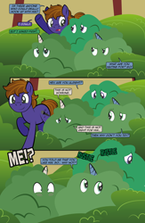 Size: 1920x2948 | Tagged: safe, artist:alexdti, imported from derpibooru, oc, oc only, oc:brainstorm (alexdti), oc:star logic, pegasus, pony, unicorn, comic:quest for friendship retold, bush, horn