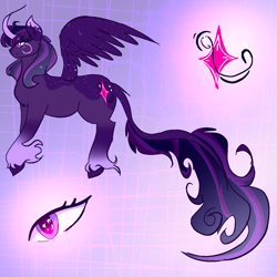 Size: 1280x1280 | Tagged: safe, imported from derpibooru, twilight sparkle, alicorn, blue eyes, cutie mark, my little pony: the protectors of harmony, pink haze, purple coat, redesign, twilight sparkle (alicorn)