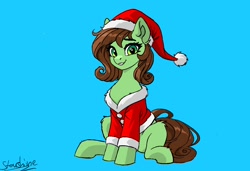 Size: 1216x832 | Tagged: safe, artist:starshine, imported from derpibooru, oc, christmas, clothes, coat, female, holiday, looking at you, mare, smiling