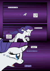 Size: 1920x2715 | Tagged: safe, artist:alexdti, imported from derpibooru, rarity, pony, unicorn, comic:how we met, crying, female, filly, filly rarity, horn, mare, running, solo, teary eyes, younger