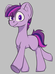 Size: 623x841 | Tagged: safe, alternate version, artist:cotarsis, imported from derpibooru, twilight sparkle, pony, gray background, looking at you, simple background, solo