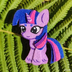 Size: 960x960 | Tagged: safe, artist:sofia metropolskaya, imported from derpibooru, twilight sparkle, chibi, craft, cute, felt, felting, handmade, looking away, photo, smiling, standing, twiabetes