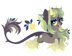 Size: 1280x992 | Tagged: safe, artist:kabuvee, imported from derpibooru, oc, earth pony, female, horns, mare, simple background, solo, transparent background