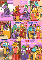 Size: 2500x3600 | Tagged: safe, artist:slywolf136, imported from derpibooru, garble, princess ember, smolder, spike, dragon, action figure, action pose, armor, ballerina, barb, bed, bedroom, button, clothes, comic, confused, dialogue, doll, dollified, drawing, dress, eyes closed, falling, garbledina, grin, group, helmet, high res, inanimate tf, laughing, living toy, looking at each other, looking at someone, looking up, nightgown, onomatopoeia, open mouth, open smile, plastic, plushie, plushification, post-transformation, pressing, princess smolder, quartet, question mark, rule 63, smiling, speech bubble, story included, sword, talking, thought bubble, toy, transformation, transformed, weapon, wind up key