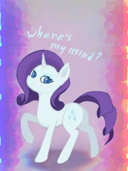 Size: 1500x2000 | Tagged: safe, artist:sleepiefox, imported from derpibooru, rarity, pony, error, glitch, looking at you, text