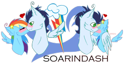 Size: 924x460 | Tagged: safe, artist:soarinrainbowdash3, imported from derpibooru, rainbow dash, soarin', pegasus, pony, female, male, mare, shipping, soarindash, stallion, straight