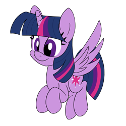 Size: 900x900 | Tagged: safe, artist:unitxxvii, imported from derpibooru, twilight sparkle, alicorn, pony, female, flying, mare, smiling, solo, spread wings, twilight sparkle (alicorn), wings