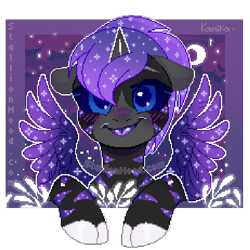 Size: 600x600 | Tagged: safe, imported from derpibooru, oc, oc only, oc:prince tahranu, oc:thu, alicorn, digital art, pixel art, solo